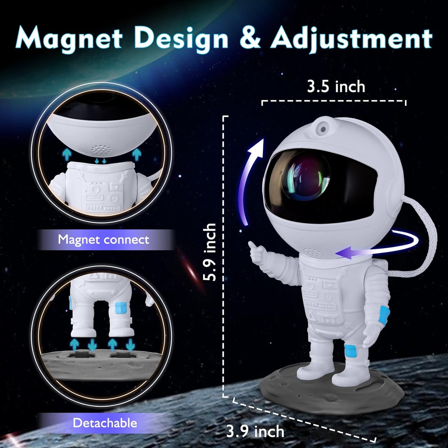 KKUP2U Astronaut Galaxy Projector – LED Starry Night Light